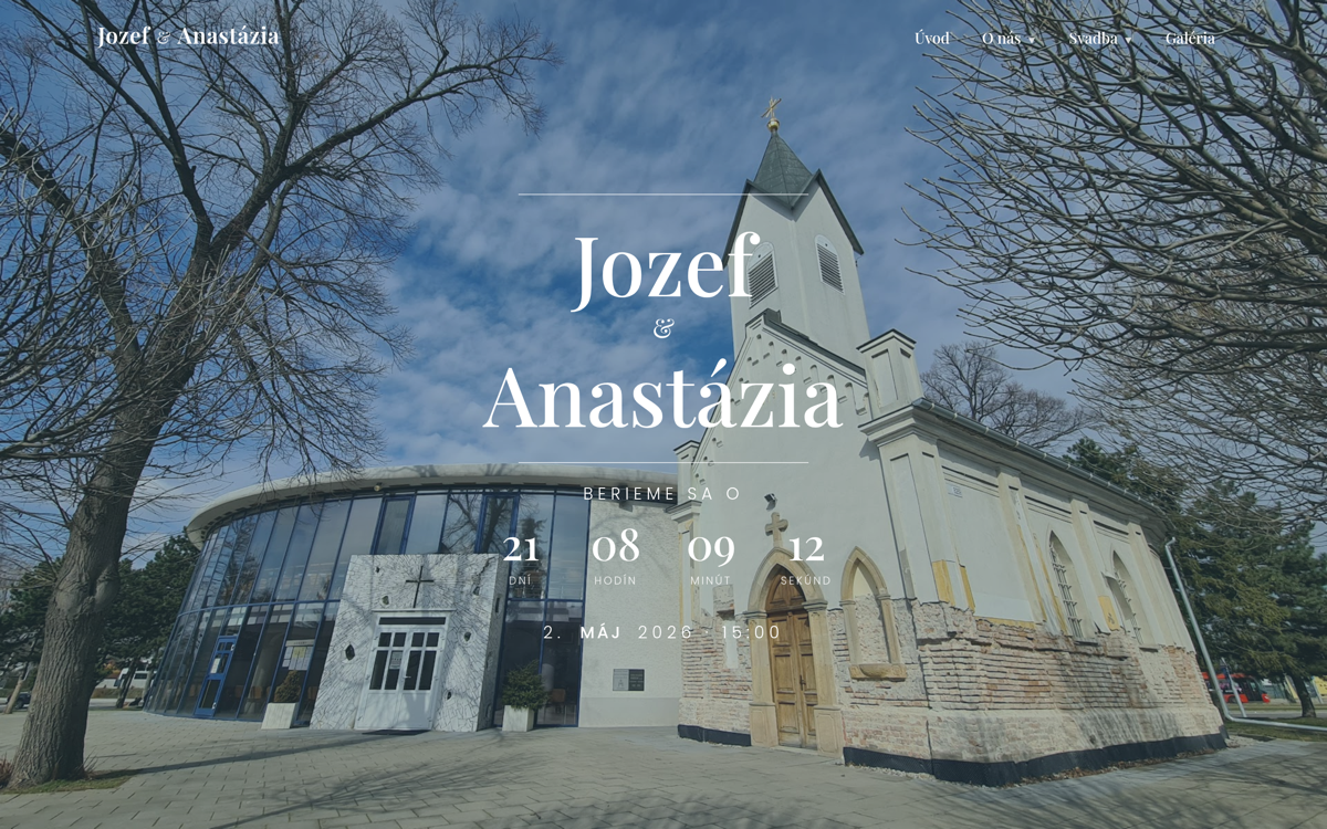 Náhľad svadobného webu Jozef a Anastázia